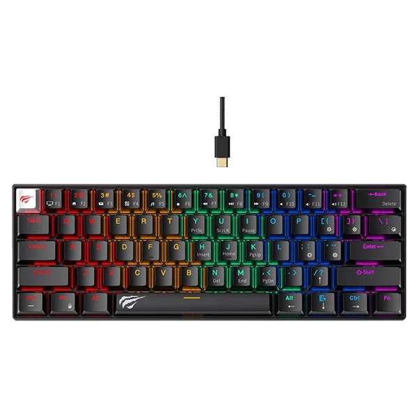 KEYBOARD HAVIT KB-903L MECHANICAL RED SWITCH RGB BLACK - View 2