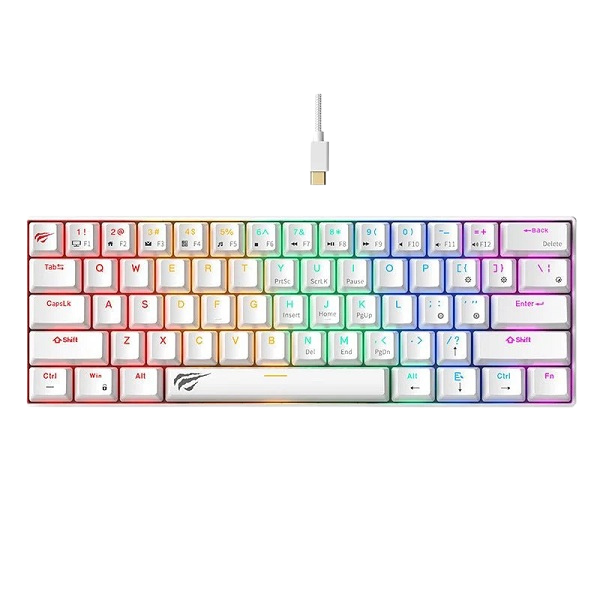 KEYBOARD HAVIT KB-903L MECHANICAL RED SWITCH RGB WHITE - View 2