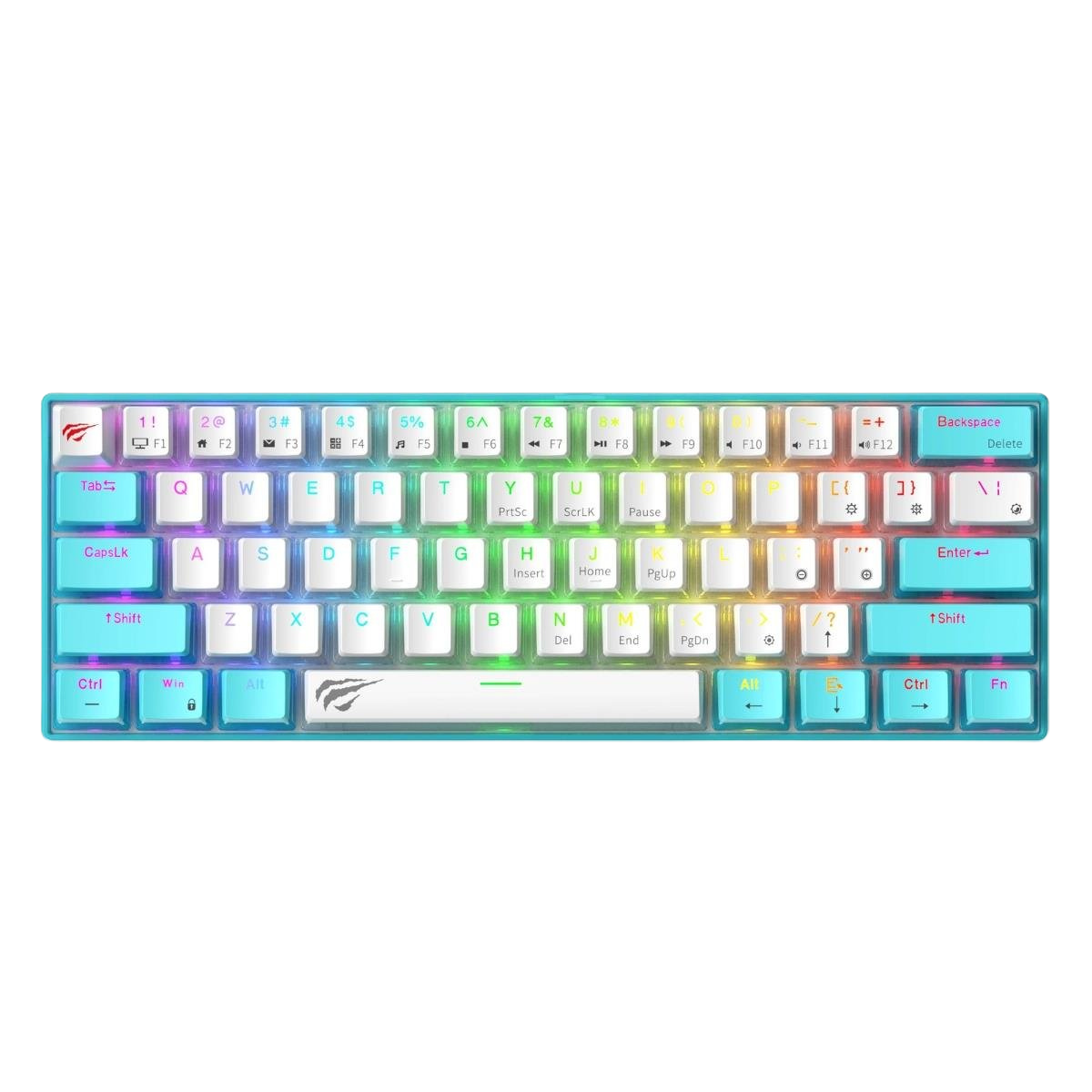 KEYBOARD HAVIT KB-903L MECHANICAL RED SWITCH RGB WHITE + BLUE - View 2
